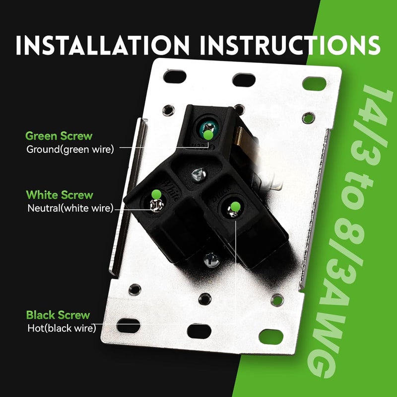 PLUGTUL 30 Amp RV Receptacle, NEMA TT-30R Outlet, Flush Mounting, Straight Blade, Industrial Grade, 30 Amp, 125 Volt, ETL Listed - Image 4